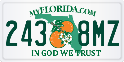 FL license plate 2438MZ