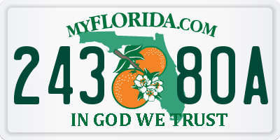 FL license plate 2438OA