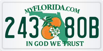 FL license plate 2438OB