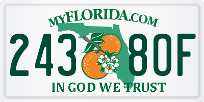 FL license plate 2438OF
