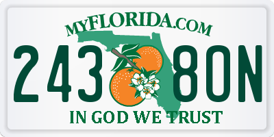 FL license plate 2438ON