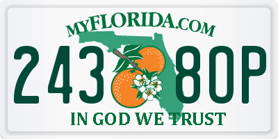 FL license plate 2438OP