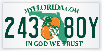 FL license plate 2438OY