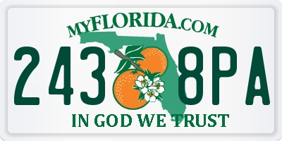 FL license plate 2438PA