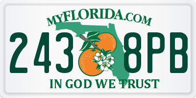 FL license plate 2438PB