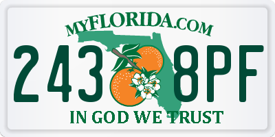 FL license plate 2438PF