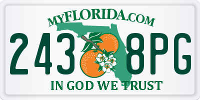 FL license plate 2438PG