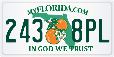 FL license plate 2438PL
