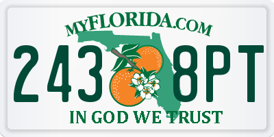 FL license plate 2438PT