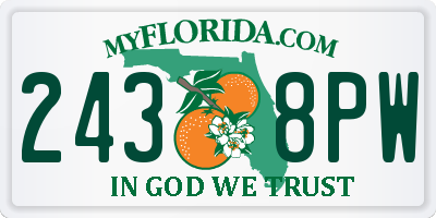 FL license plate 2438PW
