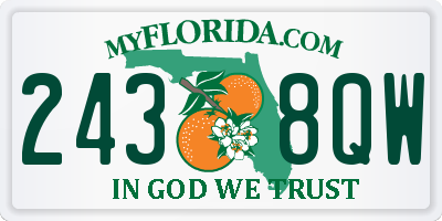 FL license plate 2438QW