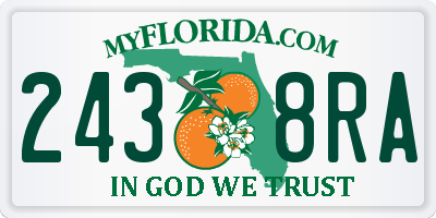 FL license plate 2438RA