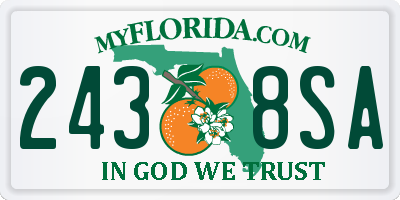 FL license plate 2438SA