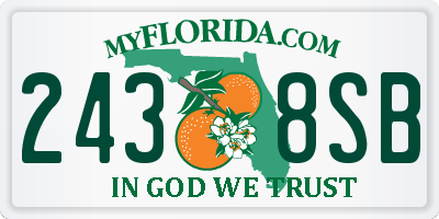 FL license plate 2438SB