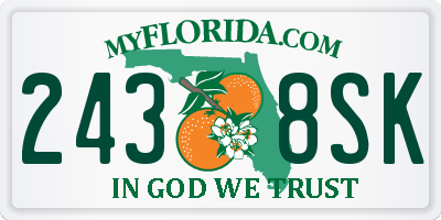 FL license plate 2438SK