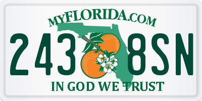 FL license plate 2438SN