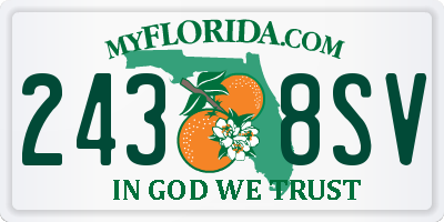 FL license plate 2438SV