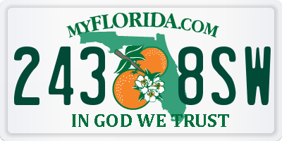FL license plate 2438SW