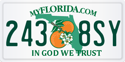 FL license plate 2438SY