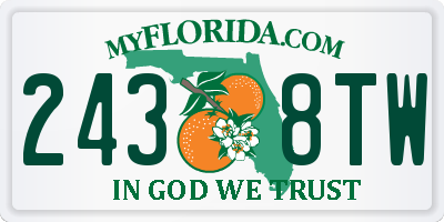 FL license plate 2438TW