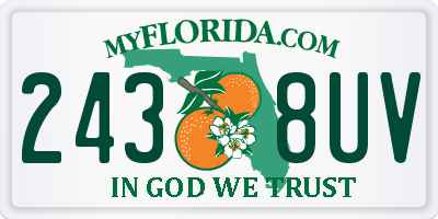FL license plate 2438UV