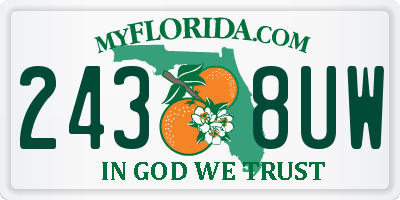 FL license plate 2438UW