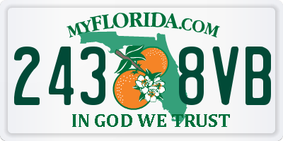 FL license plate 2438VB