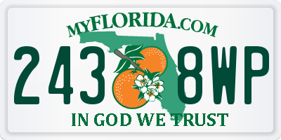 FL license plate 2438WP