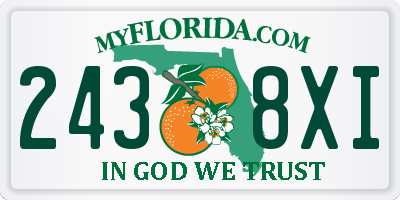 FL license plate 2438XI