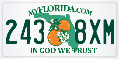 FL license plate 2438XM