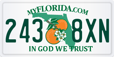FL license plate 2438XN