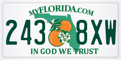 FL license plate 2438XW