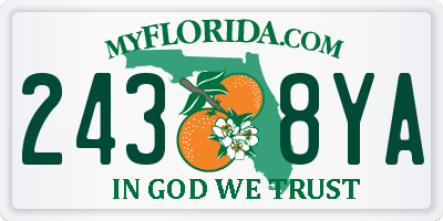 FL license plate 2438YA