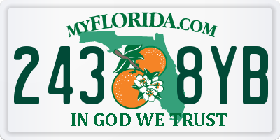 FL license plate 2438YB
