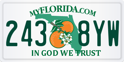 FL license plate 2438YW