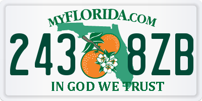 FL license plate 2438ZB