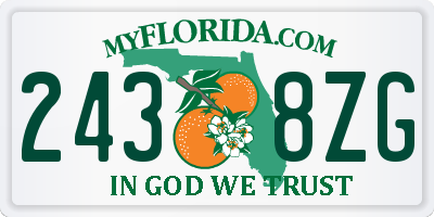 FL license plate 2438ZG