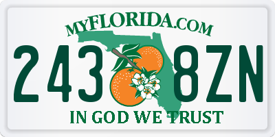 FL license plate 2438ZN