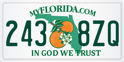 FL license plate 2438ZQ