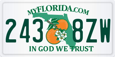FL license plate 2438ZW