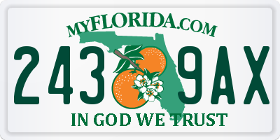 FL license plate 2439AX