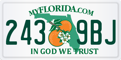 FL license plate 2439BJ