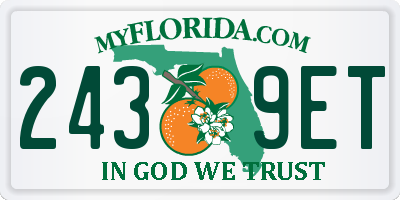 FL license plate 2439ET