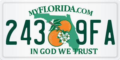 FL license plate 2439FA