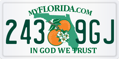 FL license plate 2439GJ