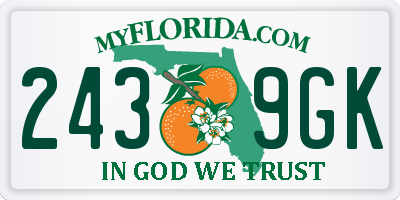 FL license plate 2439GK