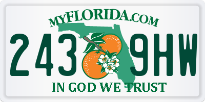 FL license plate 2439HW