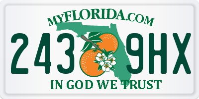 FL license plate 2439HX