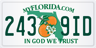 FL license plate 2439ID