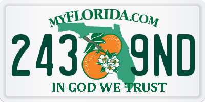 FL license plate 2439ND